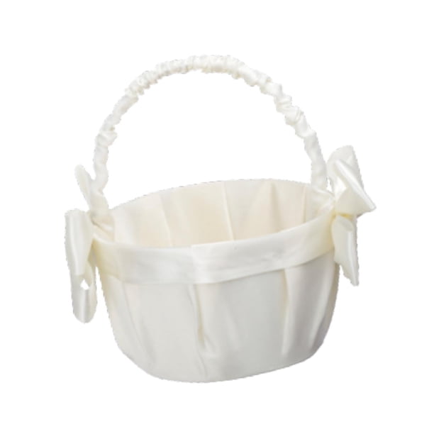 Cesta de flores para boda, cesta para niña de las flores, multifunción, única, recuerdos para fiesta de novia A