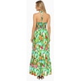 thumbnail image 3 of LA LEELA Women's Beach Summer A-Line Maxi Smocked Top Frill Dress Long Sleeveless Casual Tube Dresses for Women S-M Shamrock Green, Floral, 3 of 4
