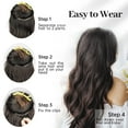 thumbnail image 4 of Invisible Wire Hair Extensions with Transparent Headband Adjustable Size 4 Secure Clips Long Wavy Secret Wire Hairpiece 24 Inch Natural Black for Women, 4 of 8