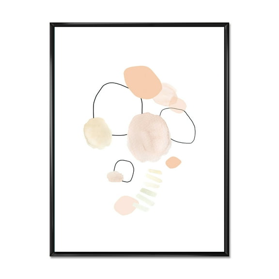 Designart 'Watercolour Stains On White' Shabby Chic Framed Canvas Wall Art Print