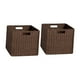 thumbnail image 1 of Cesta de almacenamiento tejida, cesta de almacenamiento plegable, cesta de almacenamiento decorativa tejida a mano, cesta de almacenamiento conveniente para artículos Marrón oscuro 2 piezas, 1 of 8