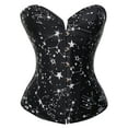 thumbnail image 1 of MISS MOLY Womens Overbust Corset Astronomy Print Party Bustier Top Gothic Lace up Lingerie Waist Cincher Basques Outfit, 1 of 6