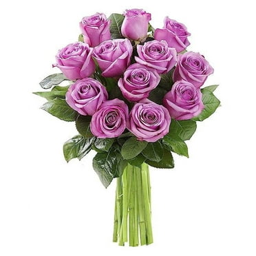 KaBloom : Fall Collection-Bouquet of 12 Lavender Roses, 3 Greens, Next-Day Delivery, Gift of Fresh Flowers for Every Occasion.