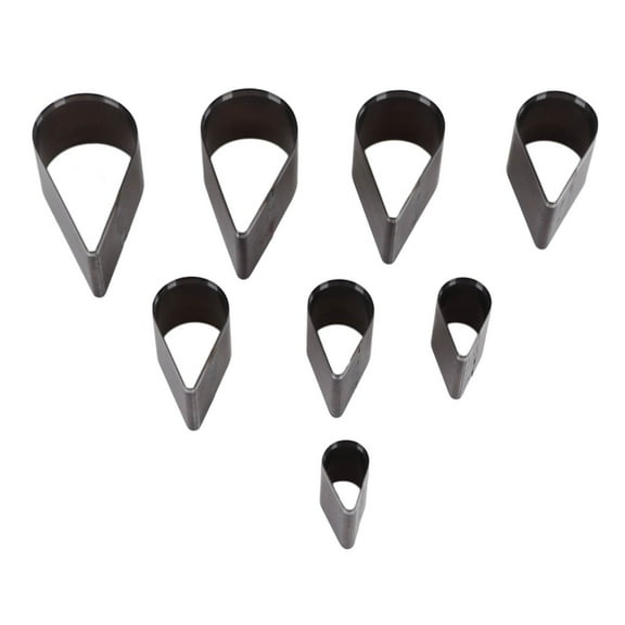 8Pcs Leather Cutting Die Set Teardrop Manual Punching Molds DIY Craft Tools Alloy Steel