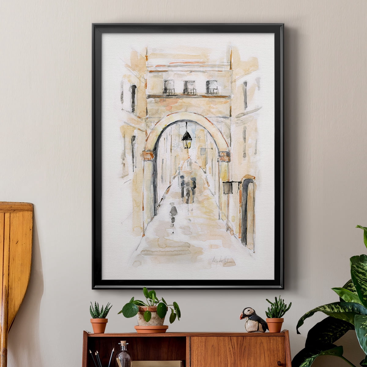 Venice Market Day I Classic Wall Art, Premium Framed Print, Vintage Market Scene - Ready to Hang