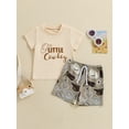 thumbnail image 4 of Aojekbee Baby Boys Shorts Set, Short Sleeve Letters Print T-shirt with Boot Print Shorts Summer Outfit, 4 of 10