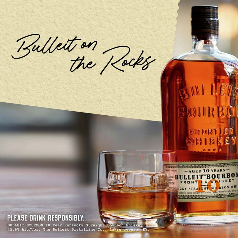 Bulleit Bourbon 10 Year Old Whiskey, 750 ml Bottle, 46% ABV