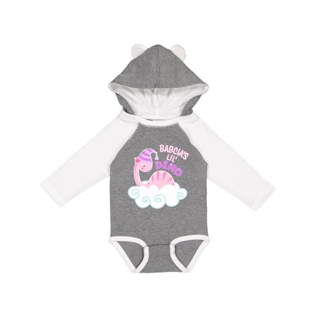 

Inktastic Babcia s Lil Dino with Cute Pink Baby Dinosaur Gift Baby Boy or Baby Girl Long Sleeve Bodysuit