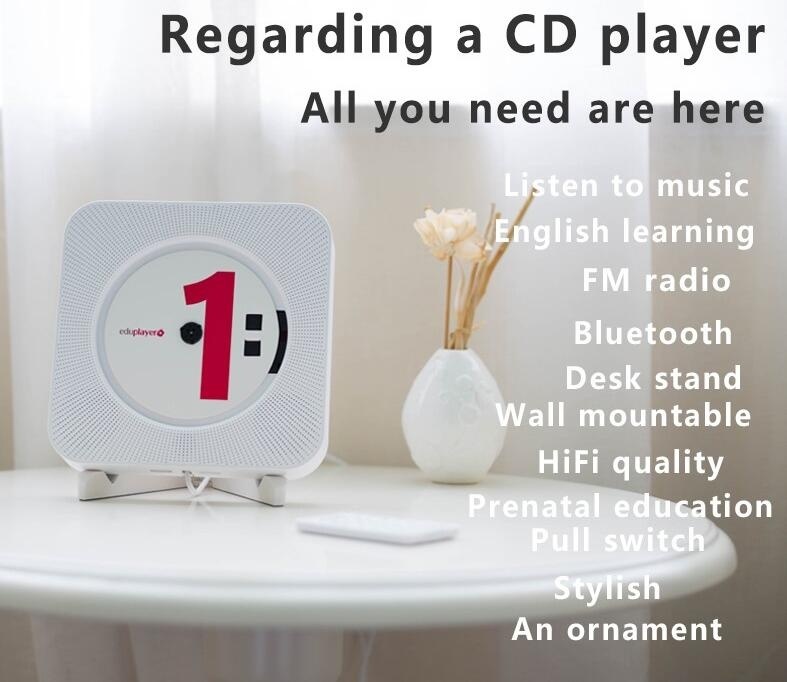 Portable CD Player Wall Mountable Bluetooth Home Audio Player with Remote - image 3 of 5