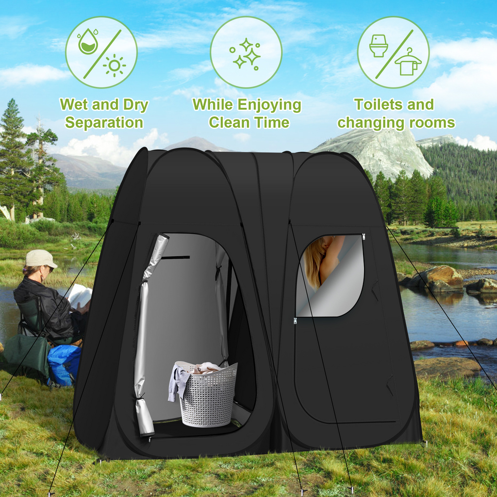 Camping Shower and Utility Tent, VECUKTY Portable Pop Up Camping Privacy Shelter with Floor, Changing Tent Dressing Room, Camping Toilet, Bathing Tent ,Fishing Rain Shelter for Beach - image 4 of 13