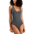 thumbnail image 3 of ALFANI Womens Gray Stretch Heather Bodysuit M, 3 of 3