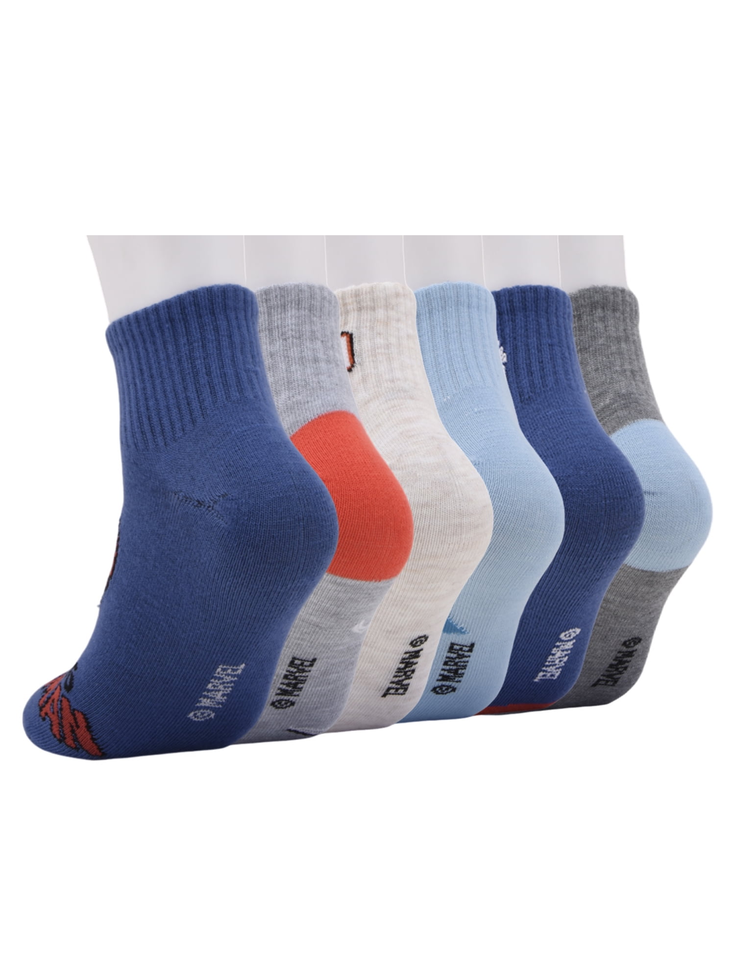 Spiderman Ankle Socks, 6-Pack, Boys Sizes M Boys