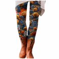thumbnail image 4 of Halloween Blue Workout Leggings Womens Polyester,Spandex Womens Workout Leggings High Waisted Yoga Pants 2XL, 4 of 5