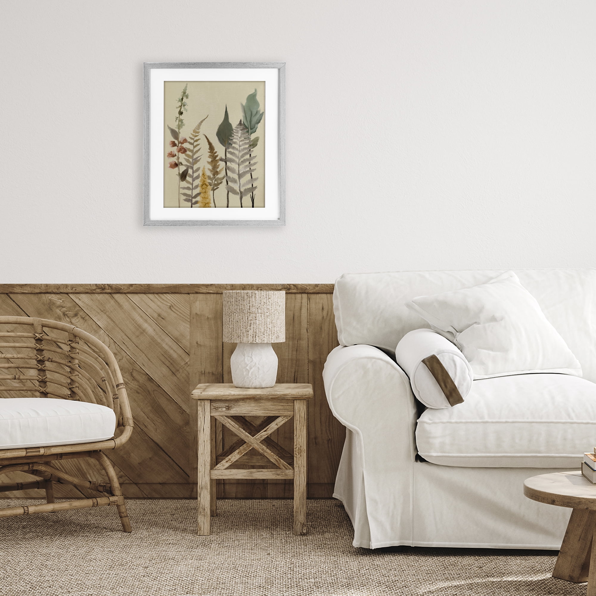Stupell Industries Fall Botanicals Forest Ferns Gray Framed Print Under Glass, design by Elizabeth Medley