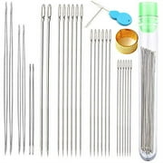 Y-Axis 26 Pcs Assorted .. Beading Needles Including 6 .. Pcs Big Eye Beading .. Needles + 20 Pcs .. Long Straight Beading Thread .. Needles with Needle Bottle