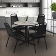 thumbnail image 3 of Regency Cain Small 30 in. Round X-Base Breakroom Table- Maple & 4 Restaurant Stack Chairs- Black, 3 of 9