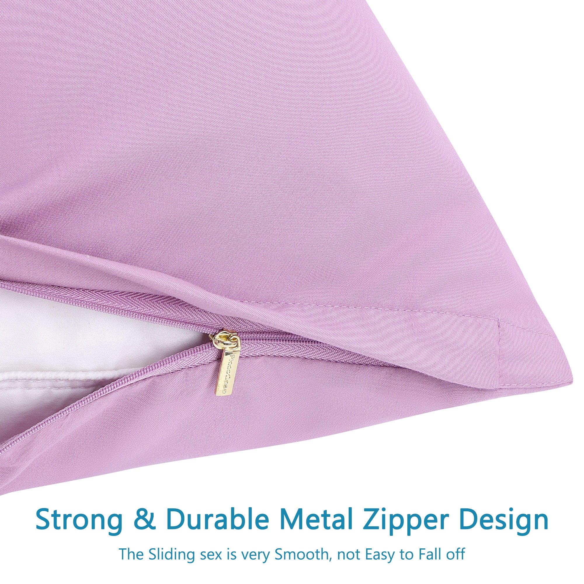 Unique Bargains 2-Piece Soft Microfiber Pillowcases, Queen, Lavender
