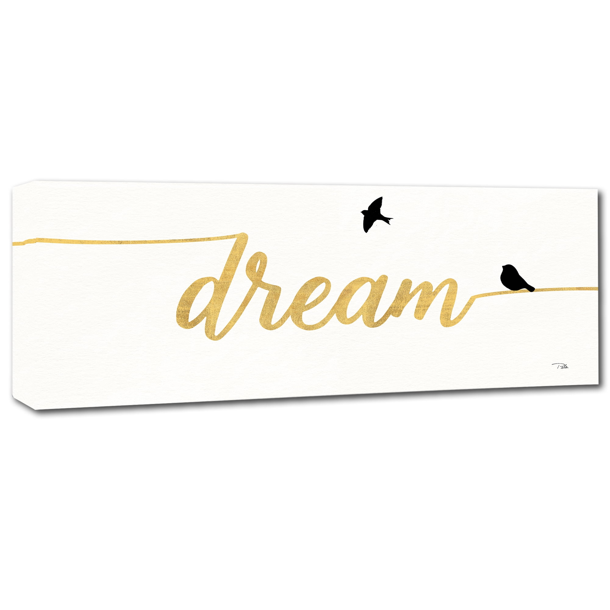 Trademark Fine Art 'Birds on Words III Gold' Canvas Art by Pela