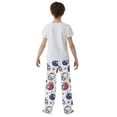 thumbnail image 5 of FORMRS Kids Pajama Pants with Pockets Size 6-8Y Boys Lounge Sleep Bottoms, Cartoon American Football Helmets, 5 of 8