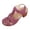 Wine, variant on Bkhluea Women Floral Cutout Closed Toe Block Heel Sandals Hook And Loop Strap Footwear For Casual Walking Outdoor Daily