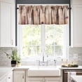 thumbnail image 4 of Wooden Valances Curtains Farmhouse Rustic Country Wood Plank Brown Hardwood Grunge Lodge Garage Vintage Windows Short Curtain Valance for Kitchen Bathroom Decor with Rod Pocket, 1 Panel 54X18 Inches, 4 of 5