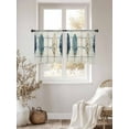 thumbnail image 2 of Blue Beige Feathers Sheer Curtains for Living Room Bedroom Boho Watercolor Vintage Wood Grain Sheer Curtains 45 Inch Long 2 Panels Set Light Filtering Curtain Window Treatments Drapes for Dining Room, 2 of 6