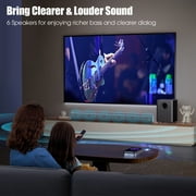 100W 28-inch Bluetooth 5.3 Sound Bar with HDMI, Home Theater Surround Sound System with Built-in Subwoofer for Smart TV with Remote, Brushed Finish Gray