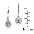 thumbnail image 3 of Primal Silver Sterling Silver Rhodium-plated Diamond and Aquamarine Earrings, 3 of 5