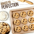 thumbnail image 2 of 3pcs Commercial Quality Baking Sheet Pan Set, Carbon Steel Cookie Sheet, Warp Resistant Baker's Half Sheet Pan, Cookie Tray Pans for Baking, Roasting Dishwasher Safe gold, 2 of 7