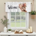 thumbnail image 3 of Flowers Wreath Cat Window Valance Curtain Welcome Spring Rod Pocket Short Curtain for Living Room, Bedroom & Kitchen Window Decor 42x18in, 3 of 8