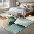 thumbnail image 5 of Area Rug 72×108in, Abstract Water Ripple Gradient Art Floor Carpet Living Room Rug, Watercolor Teal Brown Stripe Non-Slip Welcome Mat Indoor Rugs for Bedroom Dining Room, 5 of 9