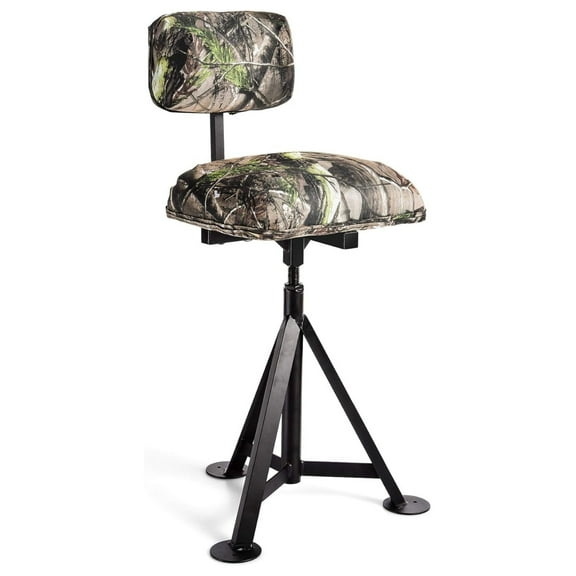 Swivel Hunting Chair, Folding 360° Rotatable Camo Hunting Seat, Adjustable Blind Stool Chair with Backrest for Hunting Camping Outdoor Activities