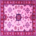 thumbnail image 1 of Ahgly Company Indoor Square Geometric Pink Traditional Area Rugs, 5' Square, 1 of 4