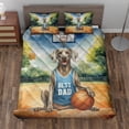 thumbnail image 2 of Happy Father's Day Weimaraner Playing Basketball with Best Dad Jersey Quilt Bedding Set Weim Gray Ghost Dog Lover 1 Blanket Bed Cover 2 Pillowcases - 13006, 2 of 5