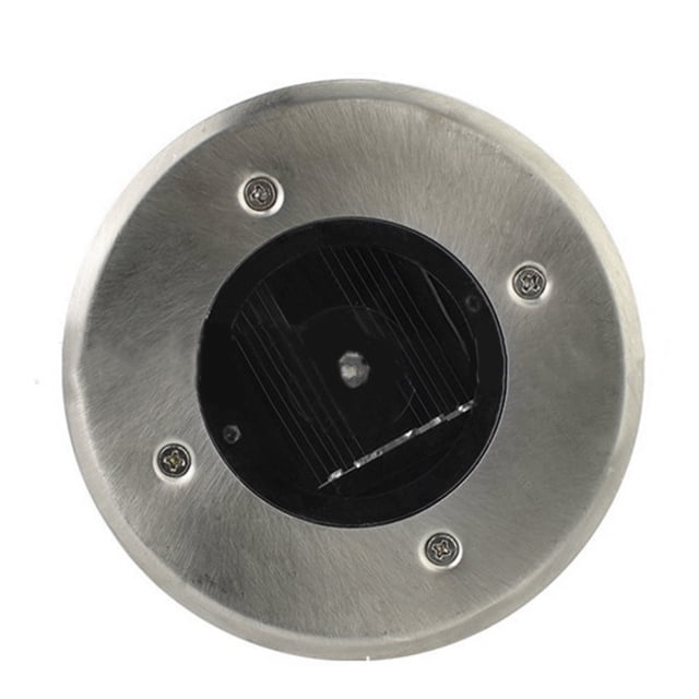 Lámpara solar LED para suelo, paquete de 4, luz exterior, luz de calle, luz enterrada, resistente al agua IP65 (blanco frío, redonda)