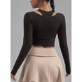 thumbnail image 2 of Top-kevin Women's Sports Long Sleeve Fitness Long Sleeve Mesh Design for Running Gym Yoga, 2 of 8