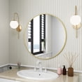 thumbnail image 4 of BEAUTYPEAK 24" Wall Mirror Bathroom Mirror Wall Mounted Round Mirror, Gold, 4 of 9