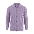 thumbnail image 6 of Mens Cardigan Sweater Long Sleeve Casual Button Down Lapel Collar Hollow out Knit Cardigans Fall Clothes, 6 of 6