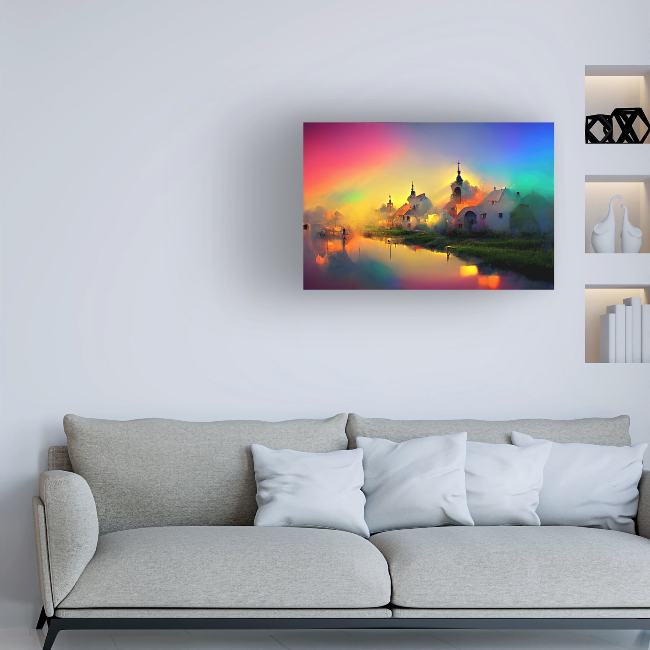Canvas Wall Art - Ray Heere 'Medieval Landscapes 3' Wall Art for Living Room, Bedroom, or Office Décor by Trademark Fine Art - 24 x 16 Inches