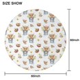 thumbnail image 6 of White Highland Cow Bucket Flower Pattern Round Tablecloth 60"x60",Wrinkle Wipeable Table Cloth for Kitchen Dining Room Picnic Patio Party, 6 of 6