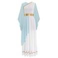 thumbnail image 4 of iiniim Women's Greek Costume Roman Queen Princess Ancient Toga Gown Fancy Dress Up Light Blue XL, 4 of 7