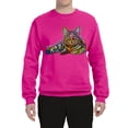 thumbnail image 3 of First We Still Your Heart Then Your Bed | Funny Neon Colorful Cat | Dean Russo Art Animal Lover Unisex Crewneck Sweatshirt, Fuschia, XX-Large, 3 of 6