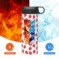 thumbnail image 6 of Yiaed Cartoon Strawberry Print Water Bottle with Straw Lid, Stainless Steel Double Wall Insulated Water Bottle | Leak-Proof and Spill-Proof Water Bottle, 6 of 8