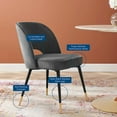 thumbnail image 2 of Modway Rouse Performance Velvet Dining Side Chairs - Set of 2 in Charcoal, 2 of 6