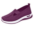 thumbnail image 3 of Women's New Large Size Casual Mesh Slip-on Women's Shoes Soft Sole Breathable Fashion Mother Shoes Purple qILAKOG Size 6.5, 3 of 5