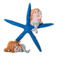 thumbnail image 3 of Estatua de sirena en el mar, escultura de resina, artesanía, figura para repisa de chimenea, Azul, 3 of 9