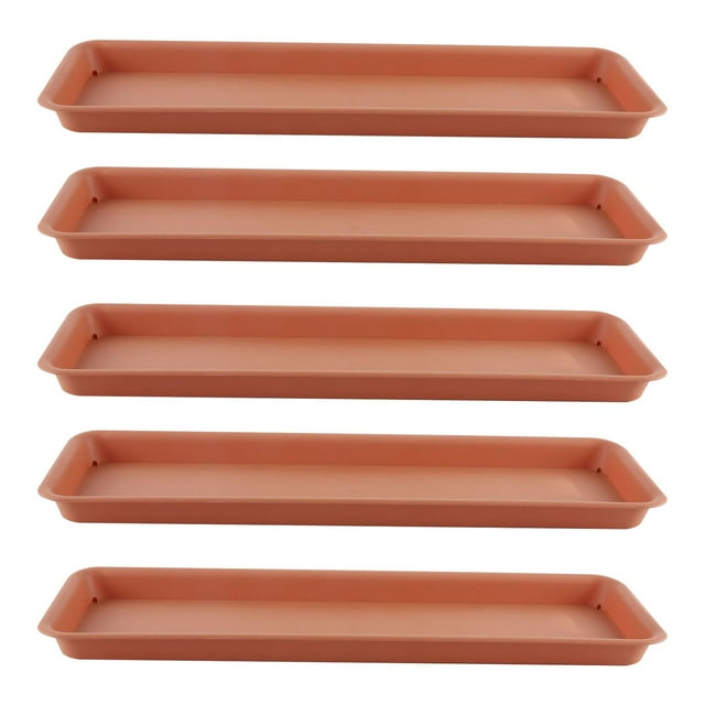 S SERENABLE 5 Pcs Soucoupes de Plantes Rectangulaires pour Jardin Intérieur Extérieur Rouge