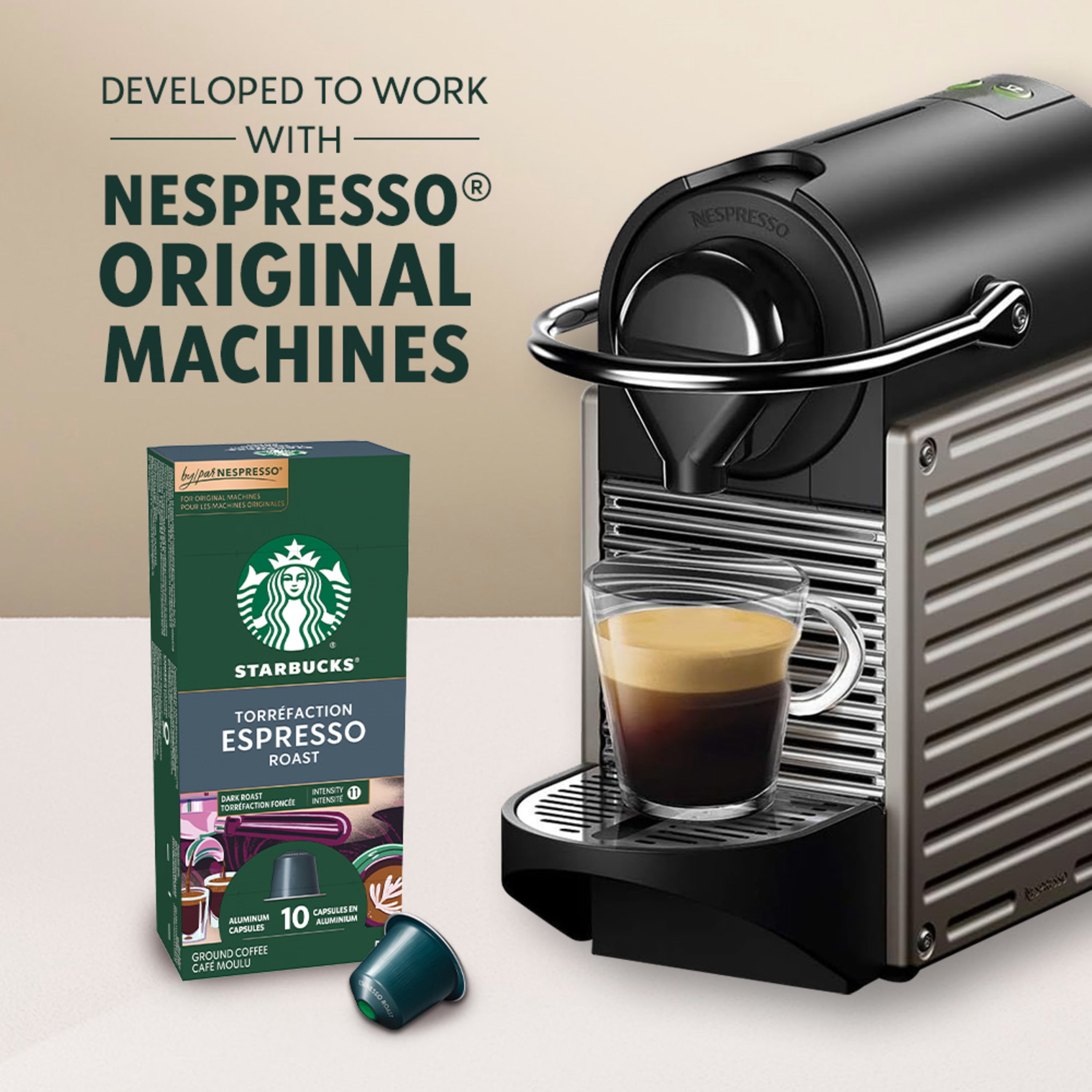 Starbucks Espresso Roast, NESPRESSO Coffee Pods, Original Line, Bold Dark Roast