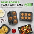 thumbnail image 2 of 6 Pieces Toaster Bakeware Set - Stackable and Non-Stick Gray Coating Inside & Outside Bake Tray Sheet Bakeware Set (Gray), 2 of 8