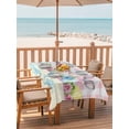 thumbnail image 2 of 54x80 Inch Outdoor Tablecloth with Umbrella Hole Zipper Rectangle Easter Rectangular Tablecloths Outside Waterproof Spring Watercolor Bunny Eggs Flowers Pink Plaid Patio Table Cover for Picnic Party, 2 of 8
